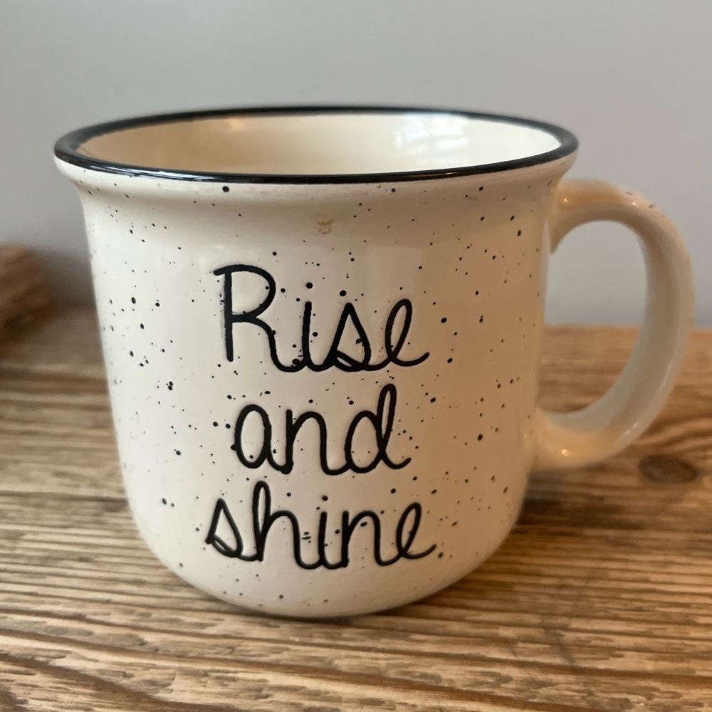 Rise and Shine Coffee Soup Mug Boston Warehouse Trading Corp. camping style
